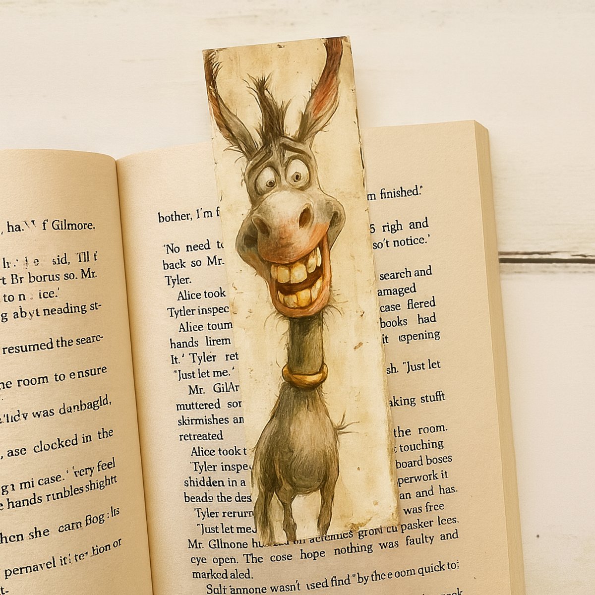 Boekenlegger Ezel - 15 x 4 cm - Dubbelzijdig bedrukt - Stevig karton
