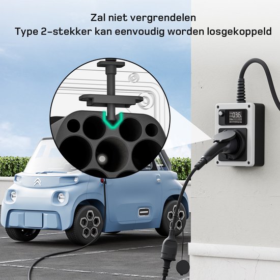Adaptateur Type 2 Vers Schuko - Chargeur 220V Pour Vélo Électrique, Scooter Et Moto, 16A 3.5kW