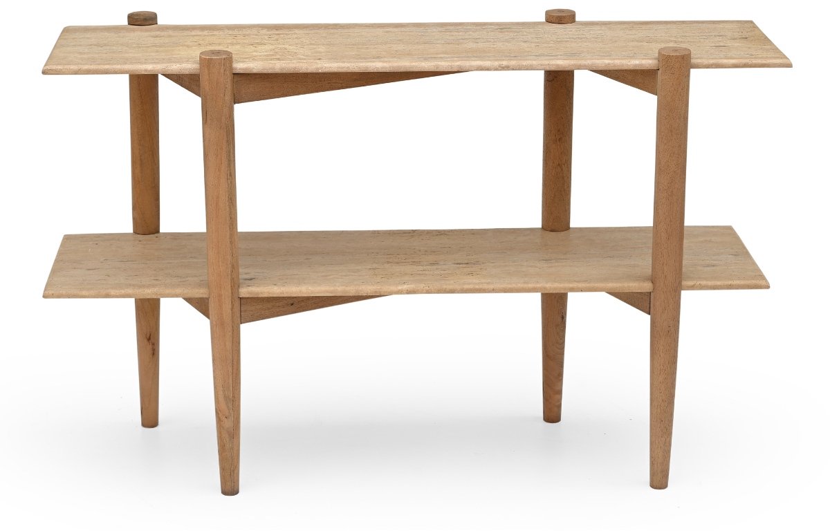 DÉJA Living Sidetable Aline - Travertin - Naturel - 120cm