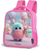 NoBoringSuitcases.com® - Rugzak roze - Schooltas meisjes - Zoet Monstersnoep Avontuur - Kinder rugtas meisje - Boekentas kind - Kinderrugzak voor school - Schoolrugzak