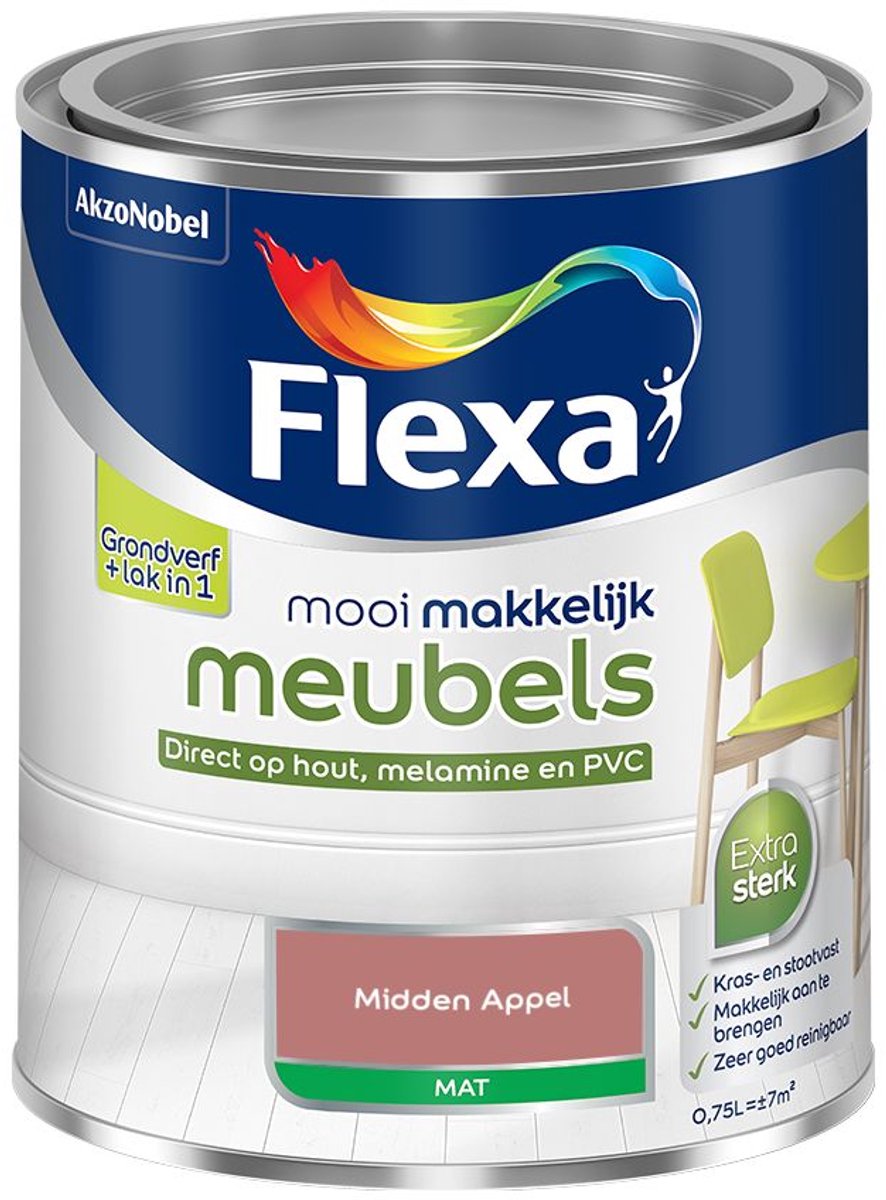 Flexa - mooi makkelijk meubels mat - Midden Appel - Mengverf - 0.75 L