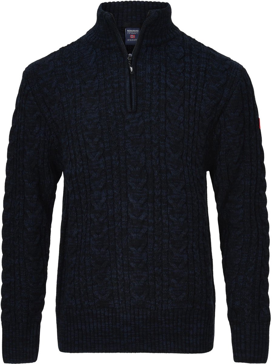 NORDBERG KOL HALF ZIP HEREN PULLOVER MV00401-NE Blauw