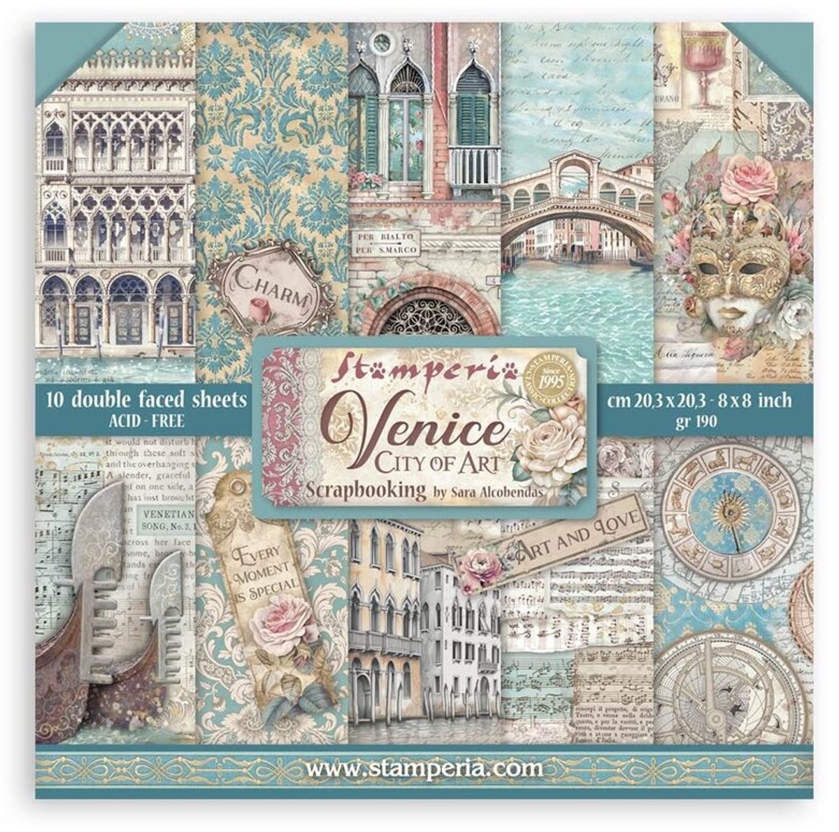 Stamperia - Venice City of Art 8x8 Inch Paper Pack (SBBS128)