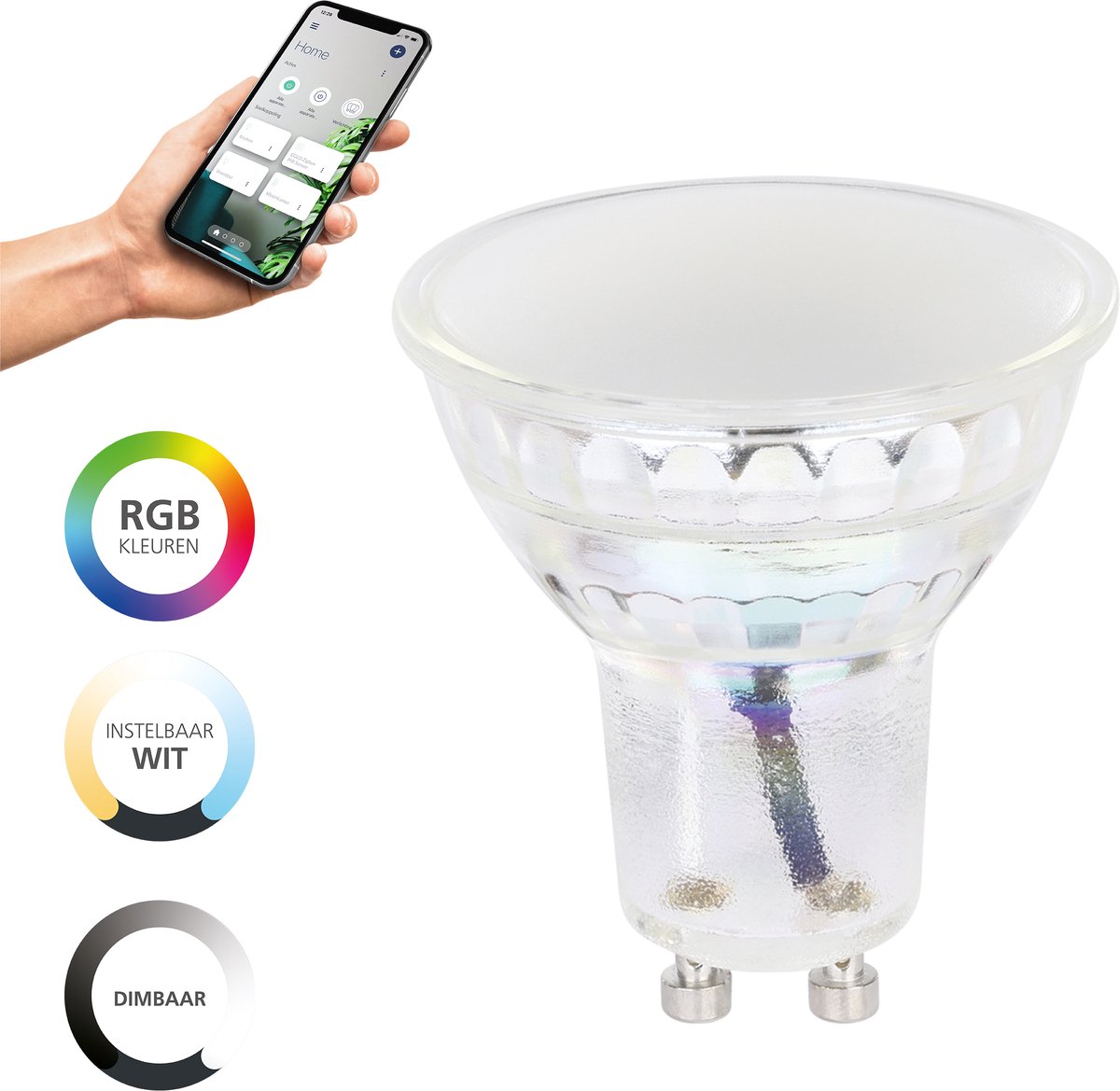 EGLO connect.z Smart LED Lamp - GU10 - Ø 5 cm - Instelbaar RGB & wit licht - Dimbaar - Zigbee