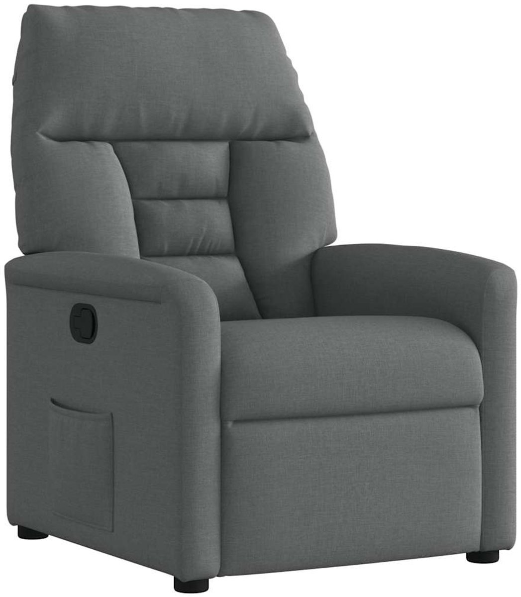 vidaXL Relaxfauteuil - Donkergrijze - Stof Donkergrijs