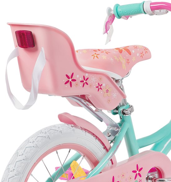 Joystar Unicorn Kinderfiets voor Meisjes - 14 Inch - Mand - Zijwieltjes - Bel - Handrem - Groen van JOYSTAR — afbeelding 4