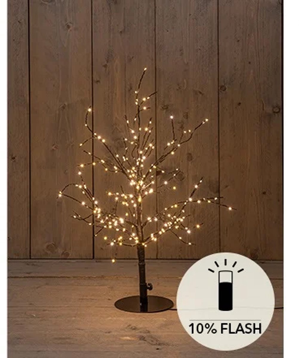 Anna's Collection Lichtboom - zwart - metaal - 60 cm - 240 led lichtjes - klassiek warm - verlichte kerstboom – foto 3