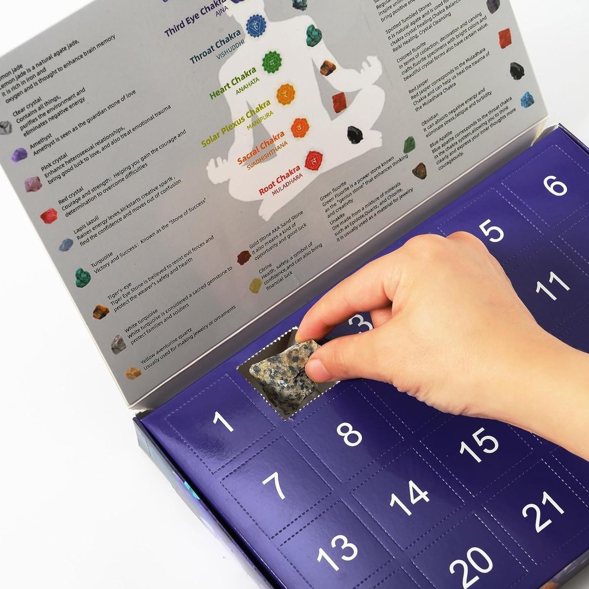 Adventskalender 2025 Voor Kinderen – 24 Edelstenen En Kristallen – Plus Tas En Loep – Geschikt Voor Jongens En Meisjes Van 4 Tot 12 Jaar – Perfect Kerstcadeau