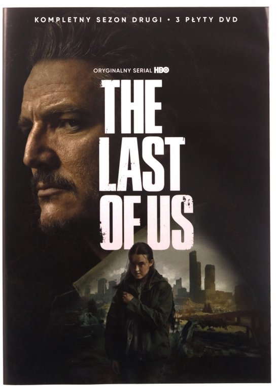 Joel en Ellie staan op de voorkant van de DVD, met de titel 'The Last of Us' en een post-apocalyptisch landschap.