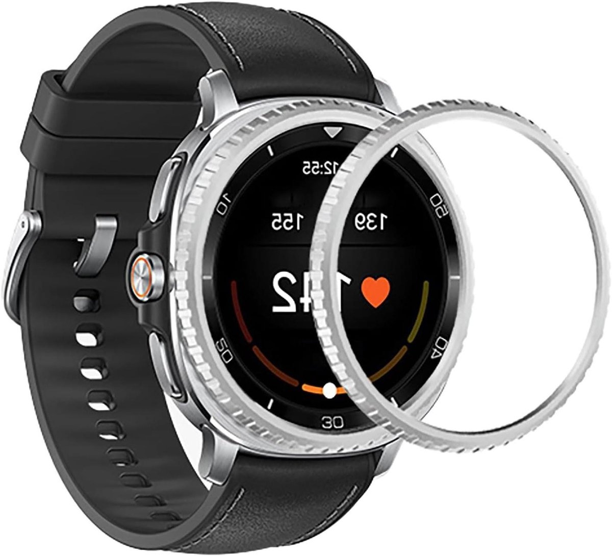 Beschermring voor Samsung Galaxy Watch 8 Classic - Metalen ring van aluminiumlegering - Fy-zilver - Stijlvolle Smartwatch Bezel Ring - Beschermende Lunette - Compatibel - Accessoire - Horloge.