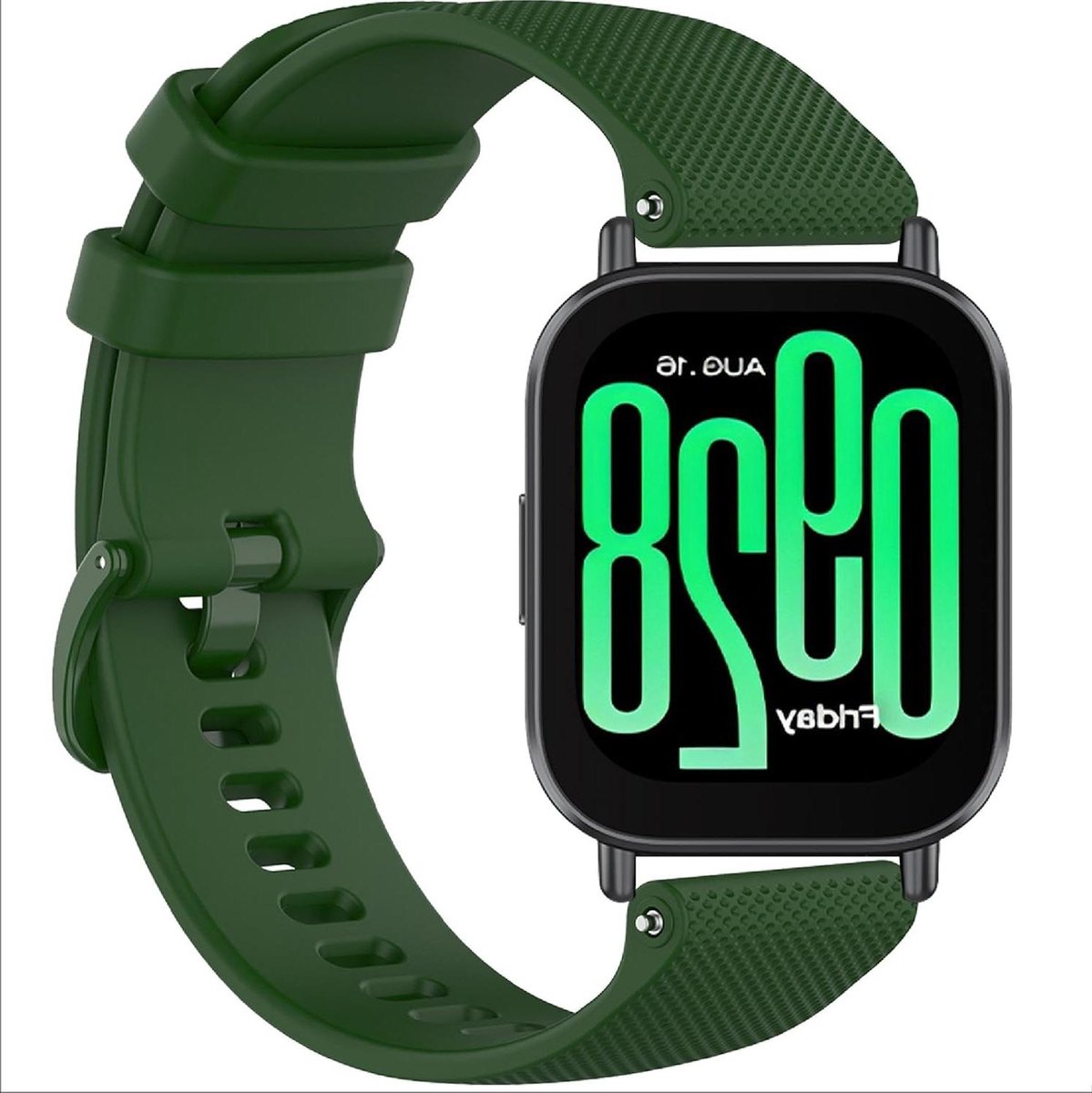 Band compatibel met Xiaomi Redmi Watch 5 Active-5 Lite, zachte siliconen horlogeband, donkergroen - Horlogeband voor sportieve activiteiten met comfortabele pasvorm