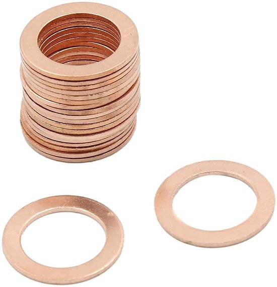 Pakker Ringen 20 stuks Koperen Ringen - Pakking Afdichting voor Oliekeerringen - Plat ...