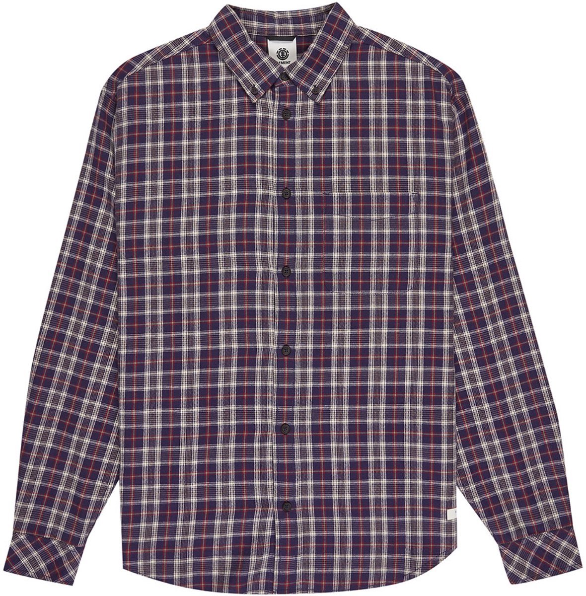 Element Button Down Flannel Regular Fit Overhemd Met Lange Mouwen L Man Tartan Graystone