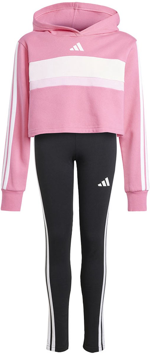 Adidas Seasonal Essentials Tiberio 3 Stripes Fleece Leggings Trainingspak 11-12 Years Meisje Roze