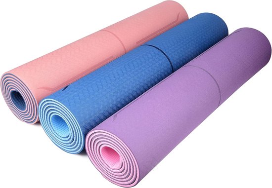 RFWR® Milieuvriendelijke yogamat - Antislip, Dikke TPE Mat met Lichaamsuitlijning Lijnen voor Yoga, Pilates, Gym en Fitness van rfwr — afbeelding 5
