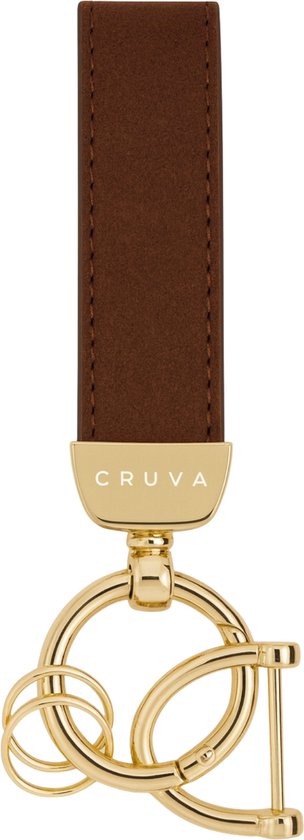 Porte-clés de voiture Cruva Goud doré - Porte-clés en cuir de Luxe - Cadeau - Convient pour Volkswagen/ Mercedes/ Audi/ BMW - Porte-clés de voiture - Différentes couleurs - Pendentif en cuir - Fermeture Premium - Haute qualité