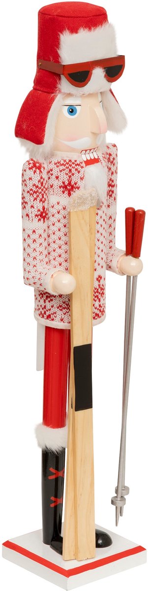 Fééric Lights and Christmas Kerstdecoratie Skiër Notenkraker - H60cm - Beeld - Kerstmis - 1 stuk