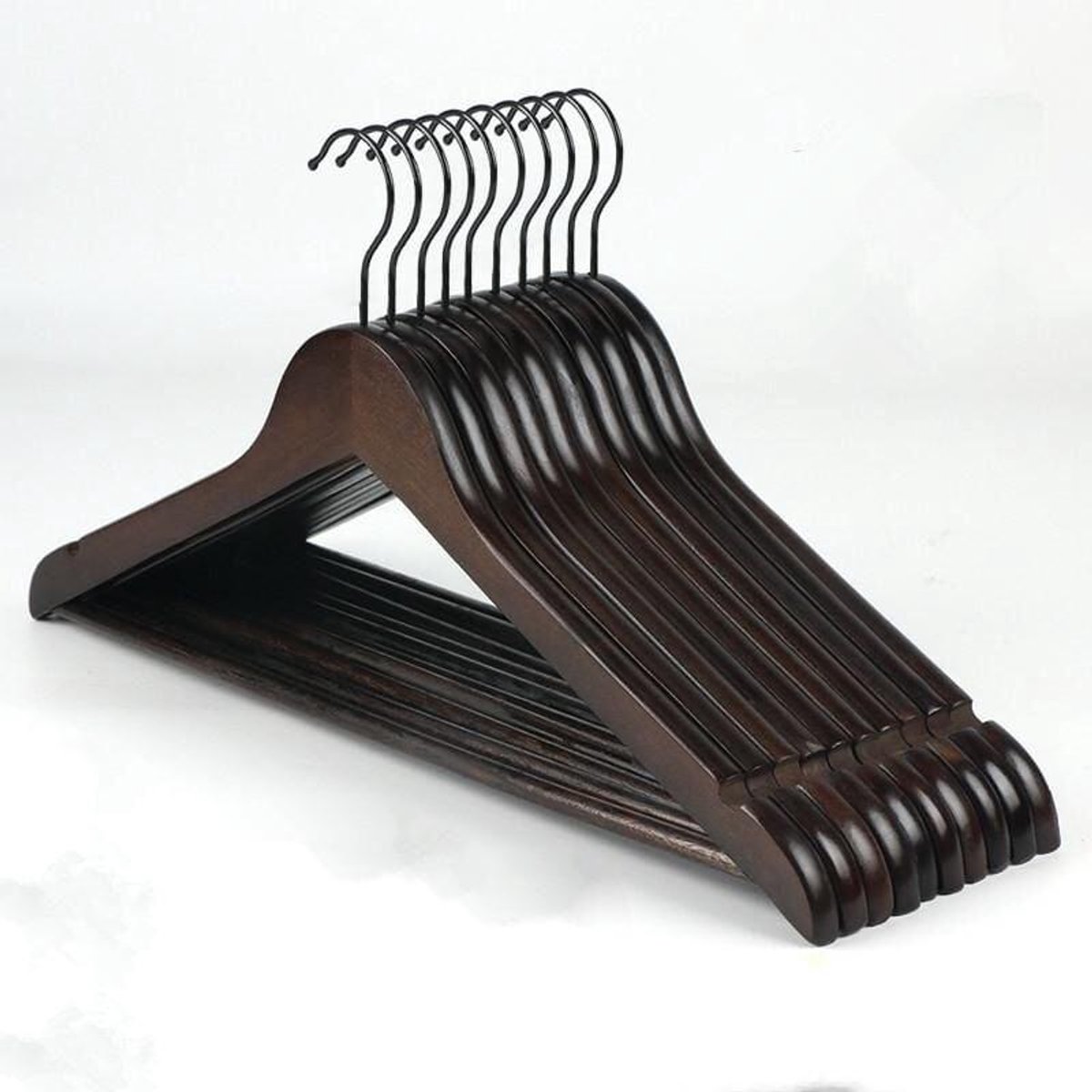 TuseRxln Houten Kledinghangers - Kledinghangers - Ruimtebesparend Antislip Robuust 44 Cm - 5 Stuks - Retro Kleur