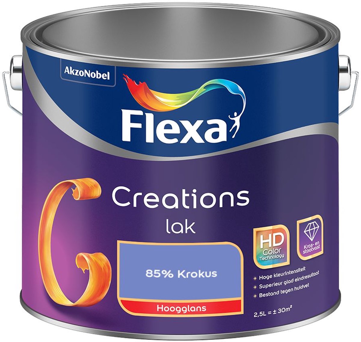 Flexa - Creations Lak Hoogglans - 85% Krokus - Mengverf - 2.5 L