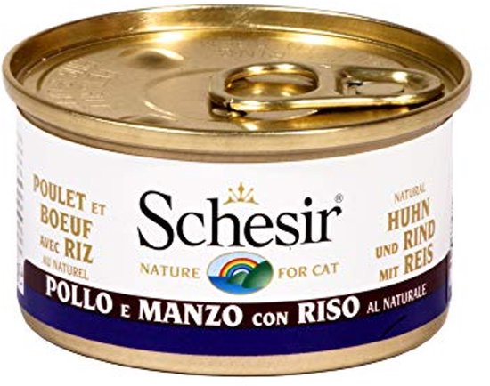 Schesir Kattenvoer – Kippenfilet Met Eend, 8×6 Blikjes Van 50g