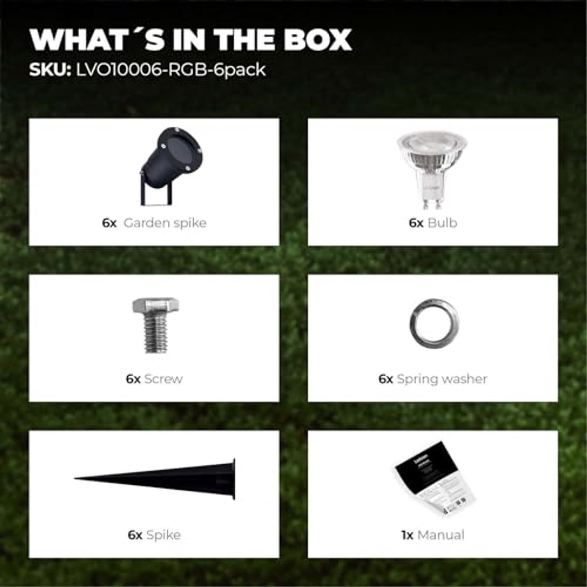 6X SMART Wifi LED Pin Spotlights - Aluminium, IP65, 5W, RGBWW - Perfect voor Tuin en Buiten