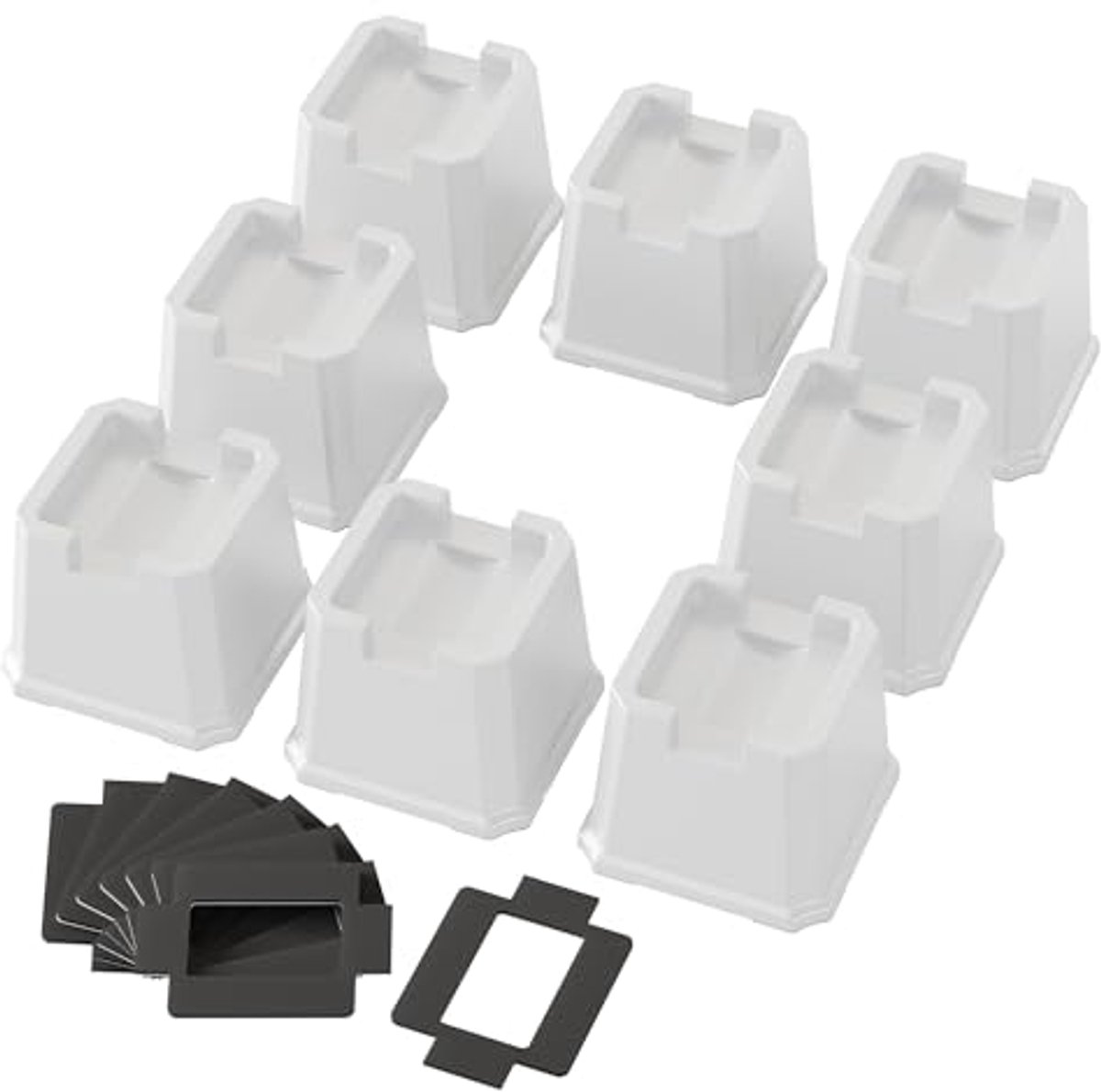 Heavy Duty Bedverhogers 3 Inch voor Meubels - Set van 8 - Wit