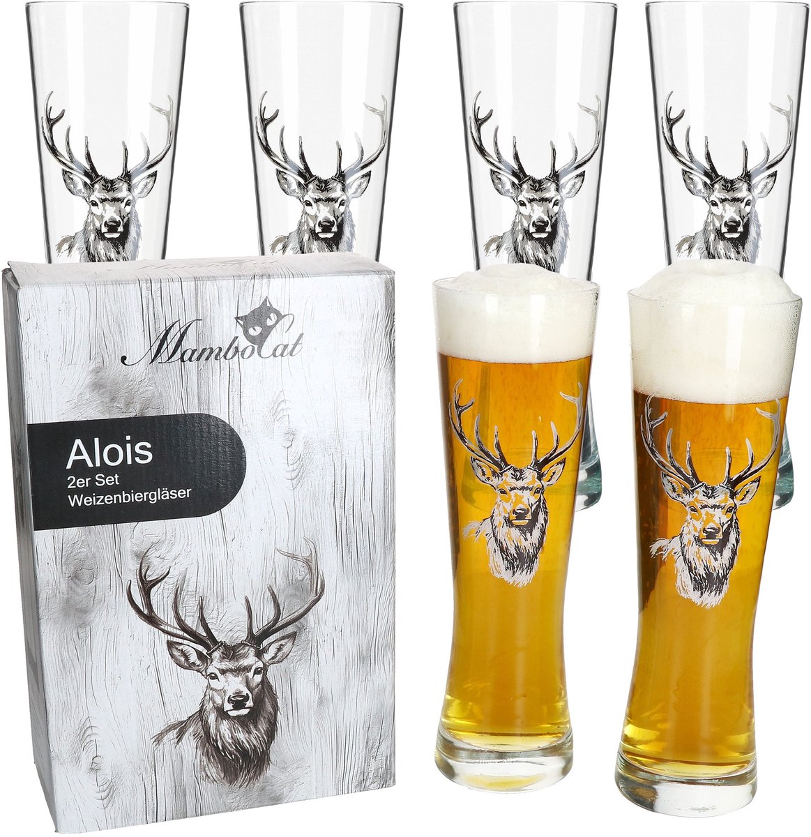 MamboCat Set van 6 bierglazen Alois