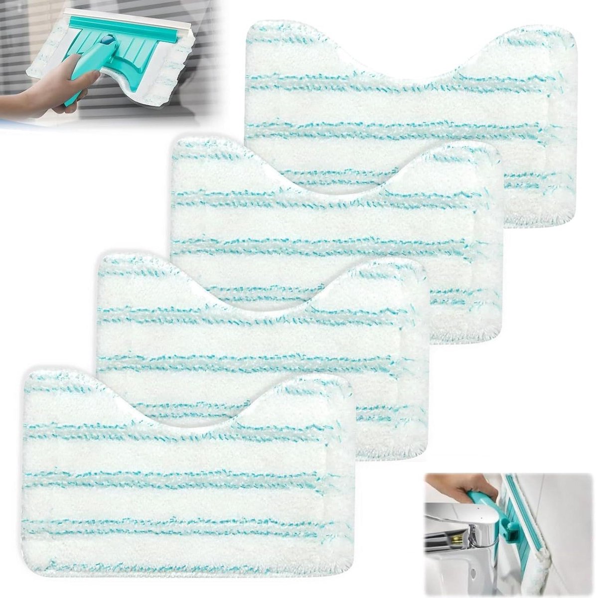 Allecto plus - Vervangende hoes badreiniger, 20 x 12,5 cm, voor vloerwisser - Accessoires tegelwisser - Bad Cleaner Micro Duo - Ideaal voor armaturen