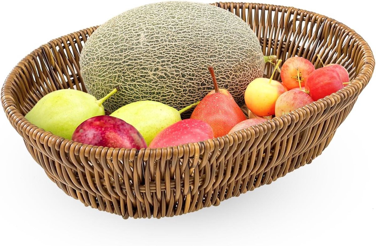 Allecto plus - Handgeweven Broodmand, Fruitmand voor Thuis en Restaurant, Bamboe.