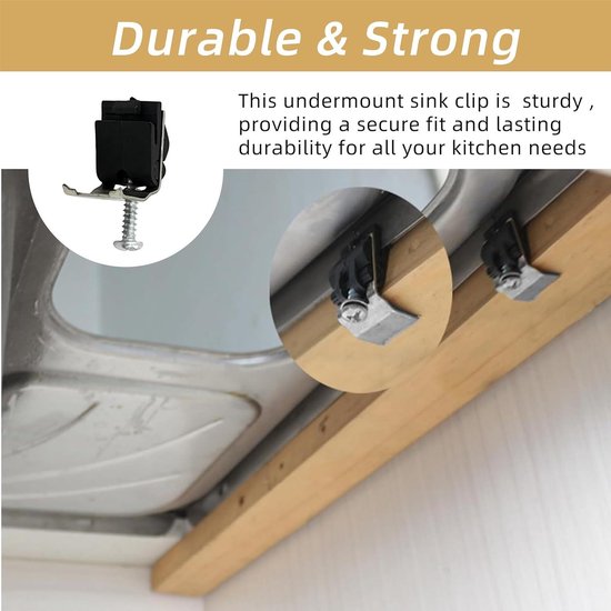 Allecto plus - 10 stuks onderbouwspoelbakclips voor keukenspoelbakken