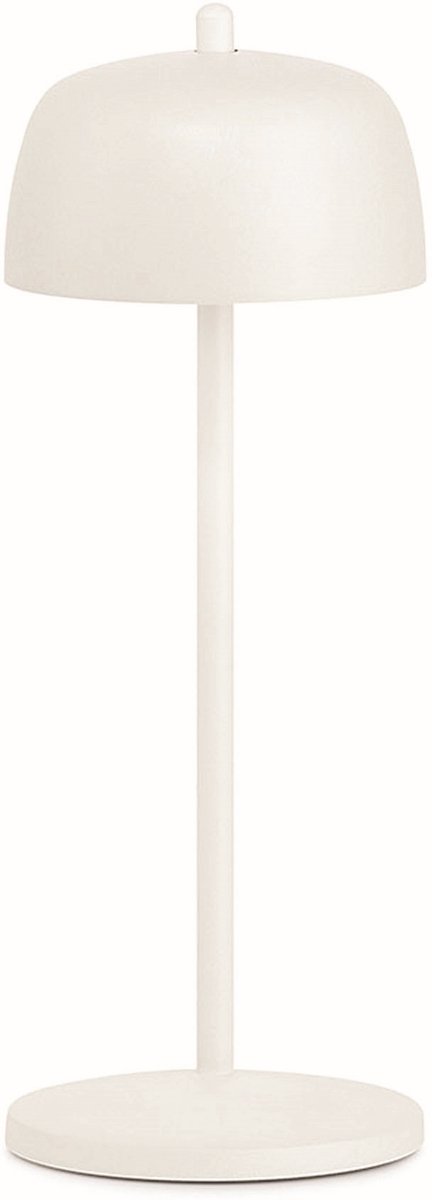 Zafferano Theta/Circe Tafellamp - Oplaadbare Buitenlamp Wit - Spatwaterdicht (IP65) - Bureaulamp Snoerloos - Dimbare LED Lamp - Draadloos - Terraslamp - USB Oplaadbaar - 30 cm x Ø11 cm