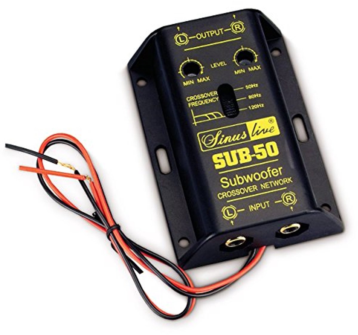 Actieve Subwoofer 50W 2-kanaals met Crossover en Regelbare Gevoeligheid - Zwart