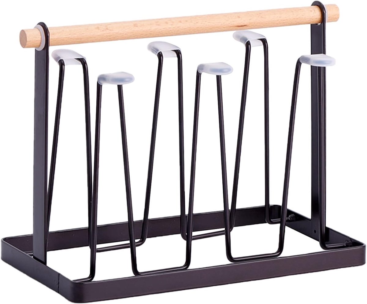 Cuhostki-1-Stuk-Glass-Cup-Holder-Zwart-Drain-Rack-Multifunctioneel