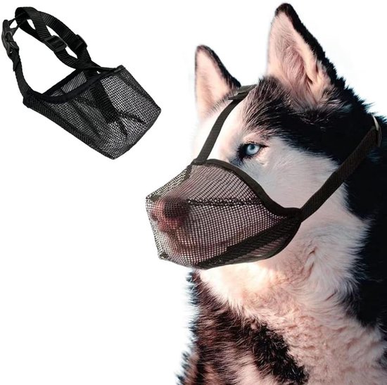 OneTigris Muilkorf, zachte muilkorf voor honden, duurzaam rubber, verstelbare riem, geschikt voor muilkorven van middelgrote en grote honden, voorkomt blaffen, bijten en kauwen (XXL