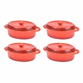 Mini Ovenschaaltjes met Deksel – Set van 4 | Keramische Cocottes 0.2L | Oven- en magnetronbestendig tot 200°C | Vaatwasserbestendig
