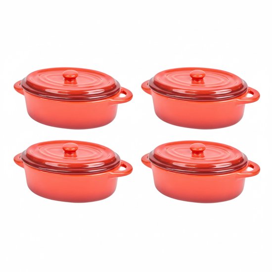 HUSANMP Set van 6 ronde ovenvormen van gehard glas, 1 l 1,5 l 1,8 l glazen bakvorm met deksel voor oven, vriezer en vaatwasmachinebestendig