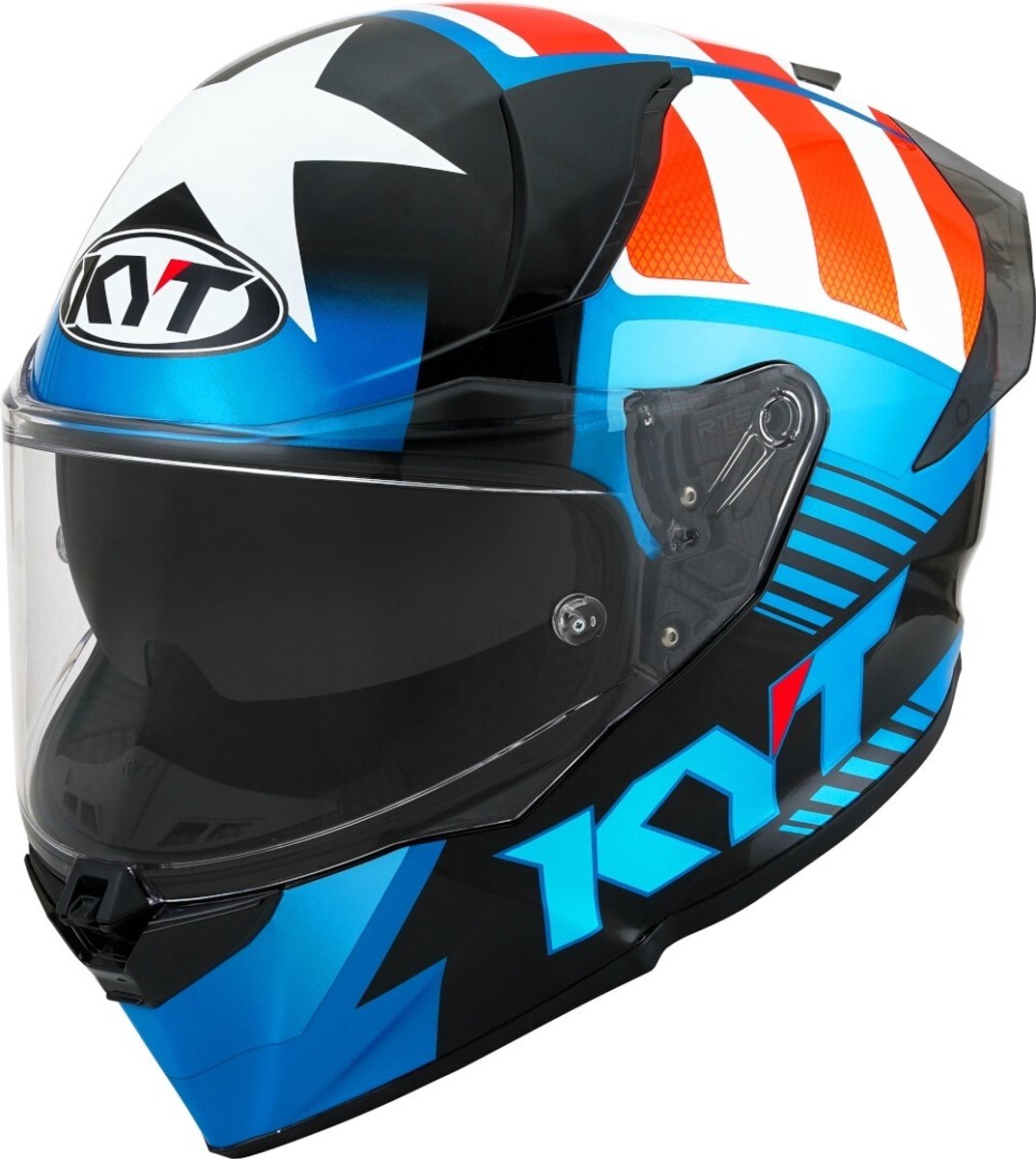 KYT R2R Straight Rood Wit Blauw Integraalhelm - Helm