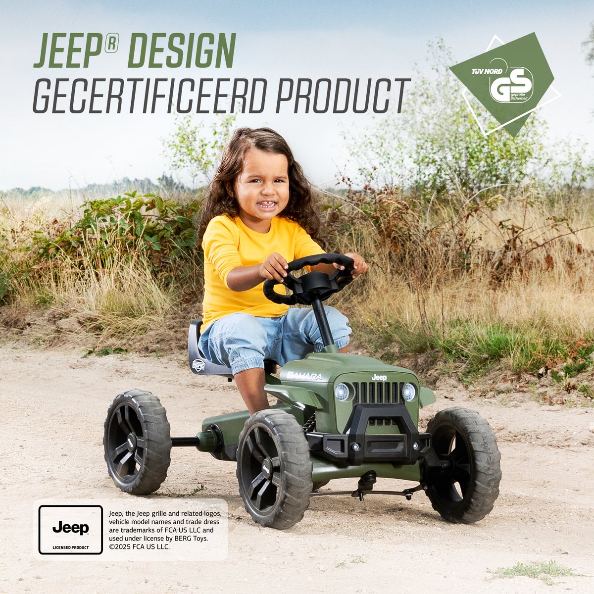 BERG Buzzy JEEP® Sahara Skelter - Officieel licentieproduct - 2+ jaar - Verstelbare Stoel - Anti-lek EVA banden - Groen — afbeelding 6