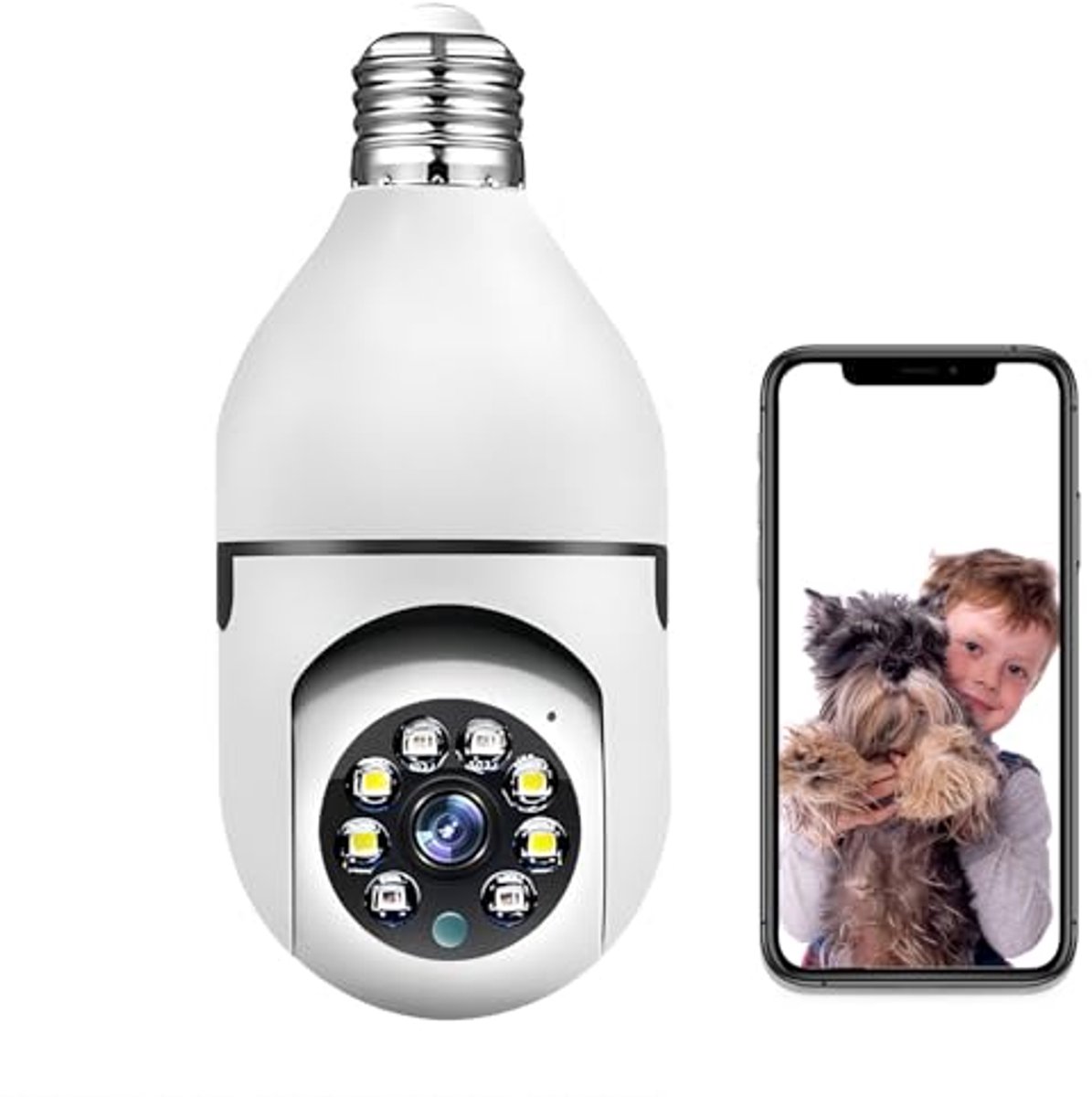 Draadloze 3 MP Beveiligingscamera 360° met Nachtzicht en Bewegingsdetectie