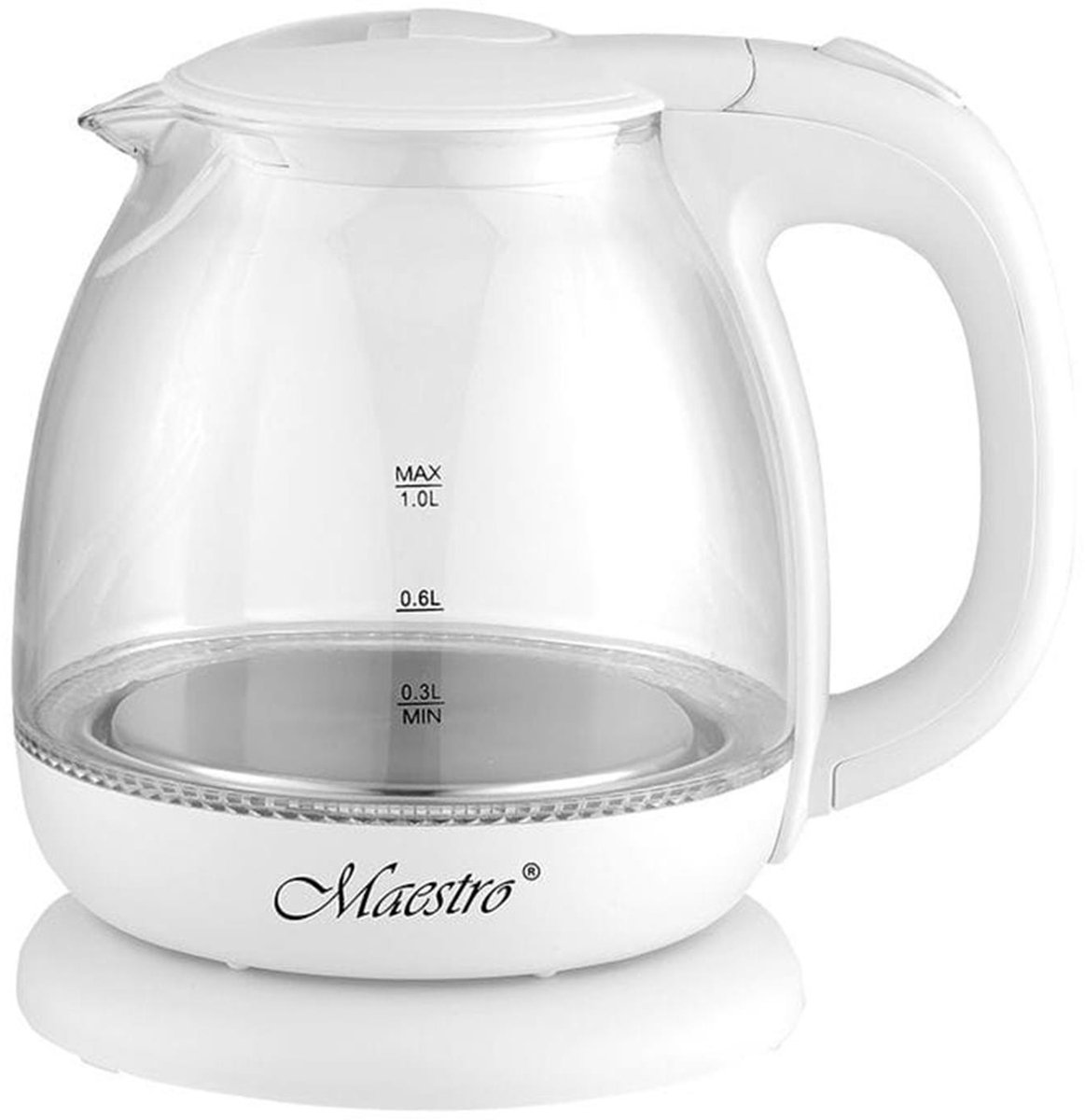 Maestro MR055 - Waterkoker 1L - Met verlichting - 1100W - wit