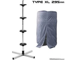STAANDE aluminium velgenboom XL-295 met hoes en gratis bandenmarkering. Velgenstandaard voor Maximale bandbreedte 295 mm (XXX/295/XX")