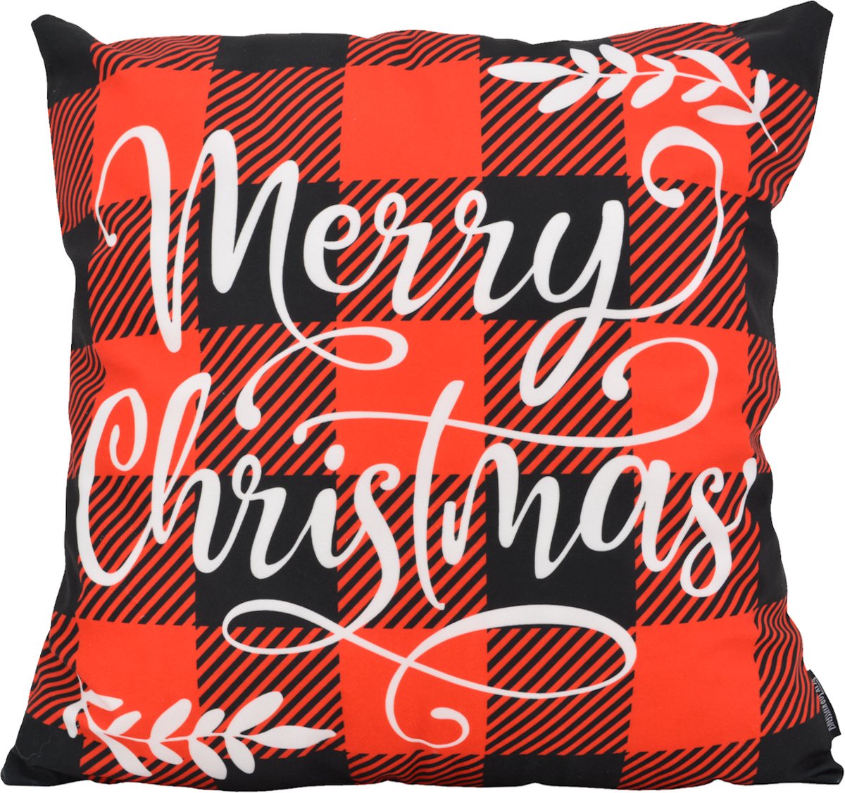 Gek op Kussens! Sierkussen Christmas Tartan | 45 x 45 cm | Katoen/Polyester zwart rood