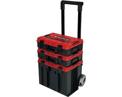 Einhell E-Case Tower systeemkoffer - Max. laadvermogen: 120 kg - Bestaande uit 3 koffers incl. accessoires - Opbergen en transporteren van accessoires en gereedschap - Met wieltjes - Stapelbaar - Koppelbaar