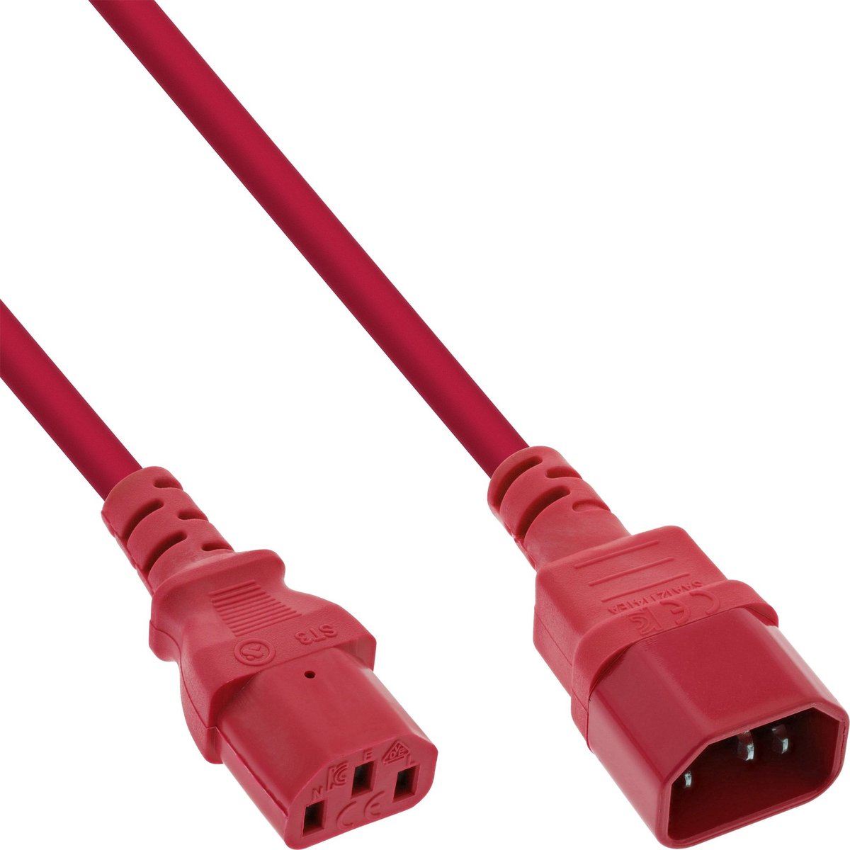 Image of ACT Netsnoer C13 - C14 rood 3 m AK5107