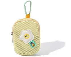 Opbergtas - Schattig gaas - Bloemen - Sleutelhanger portemonnee - Koptelefoon tas - Hanger opbergtas - Multifunctioneel - Geel