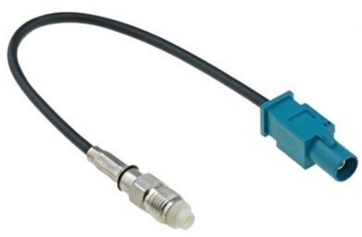 Fakra Z (m) - FME (v) adapter kabel - RG174 - 50 Ohm / zwart - 0,15 meter