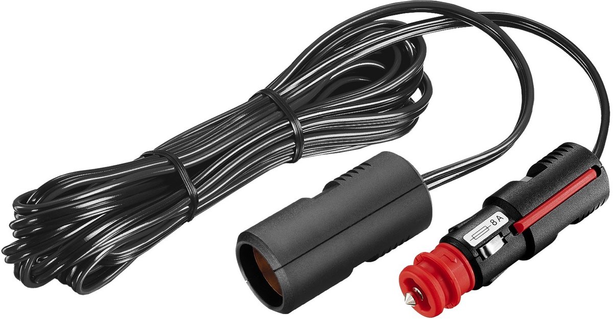 ProCar sigarettenaanstekerplug verlengkabel - 12-24V/8A - 4 meter