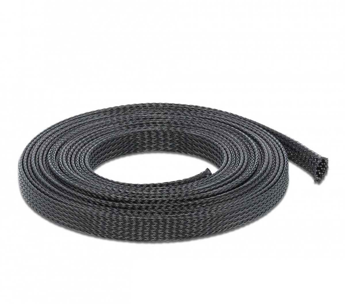 Polyester kabelsleeve | rekbaar | 12mm | zwart | 10 meter