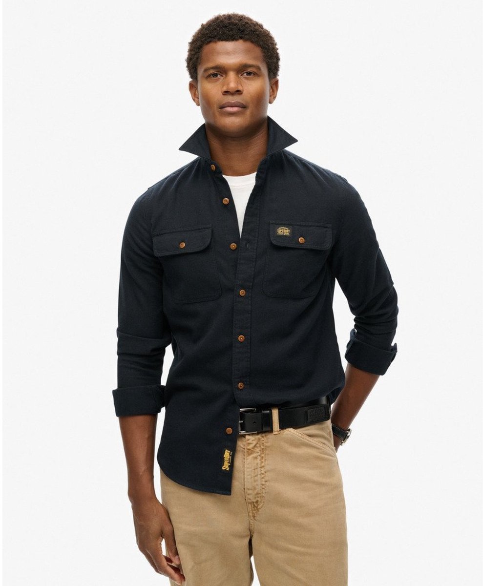 Superdry Flanellen werkoverhemd Zwart