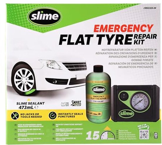 Slime CRK0305-IN Flat Tyre Puncture Repair, Smart Repair, Emergency Kit